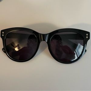 Italic Black Wilshire Round Italian Acetate Sunglasses Sasha